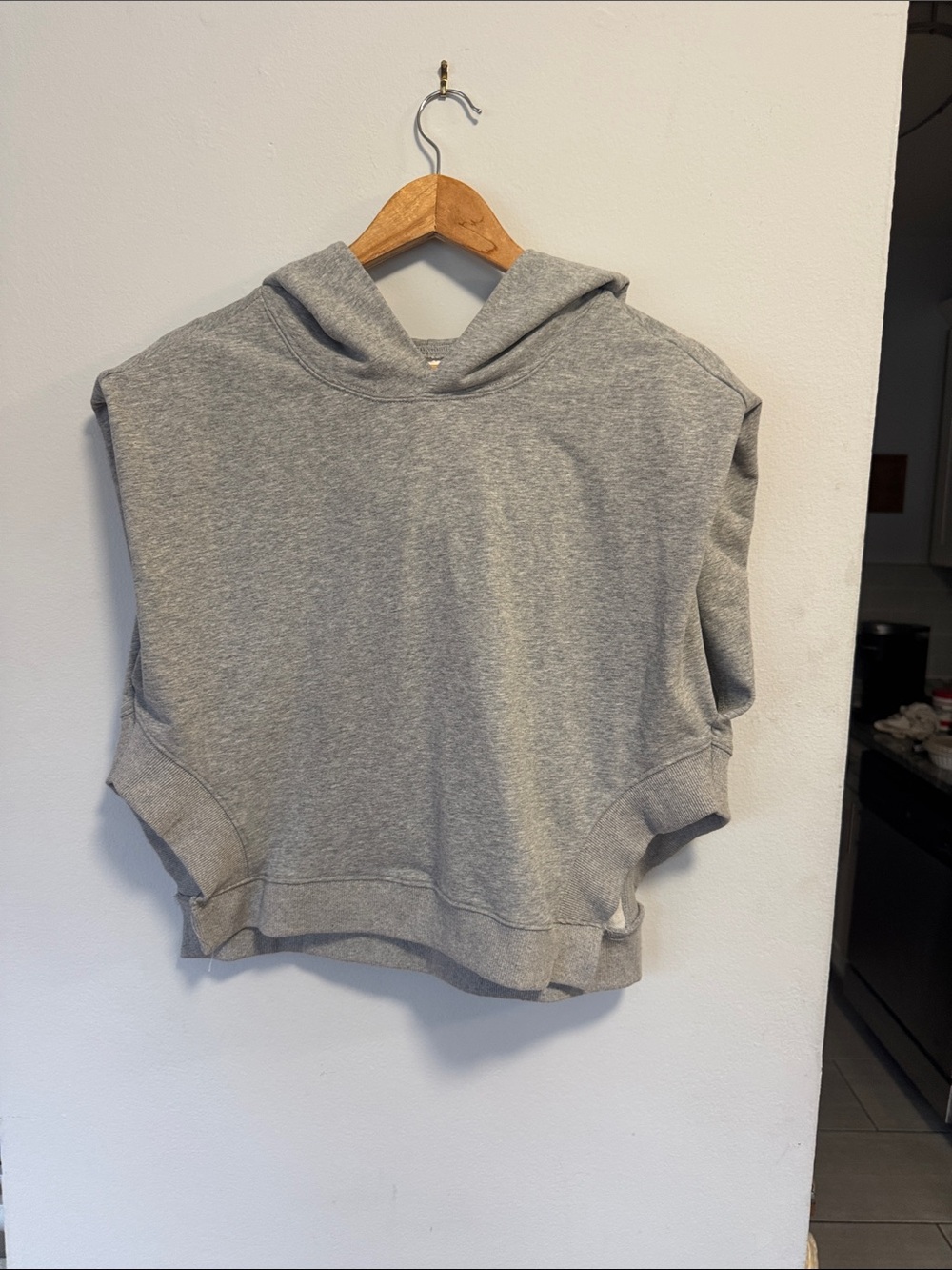 Gray Hooded Sleeveless Women’s Sweater